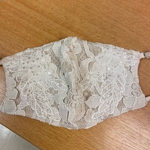 Ivory bridal face mask